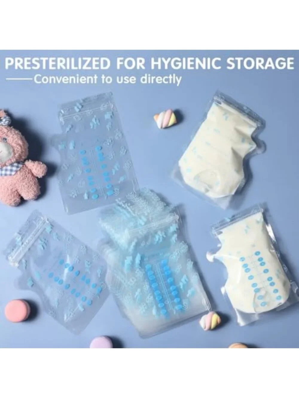 500 Count Breastmilk Storage Bags - 8 oz Leak-Proof Freezer Safe Milk Bags